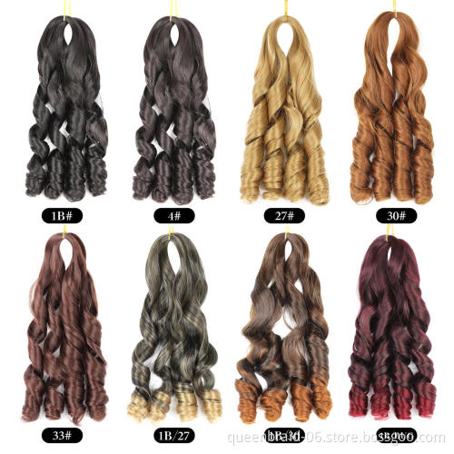 Omber Loose Wave Crochet Hair Extension For Braids Spiral Curls Synthetic Hair 20 Inch Pre Stretched Braiding Hair